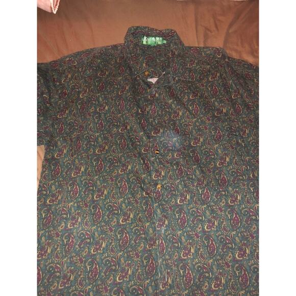 Vintage Mens Paisley Button Up Shirt XL - Picture 5 of 6